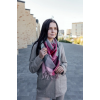 Велика бордова кашемірова хустка косинка в клітину CASHMERE